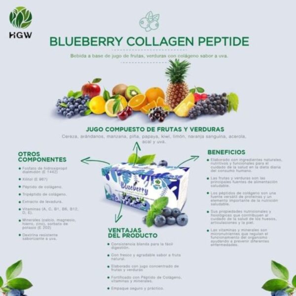 Blueberry Collagen peptide/colágeno a vase de frutas/ - Imagen 4